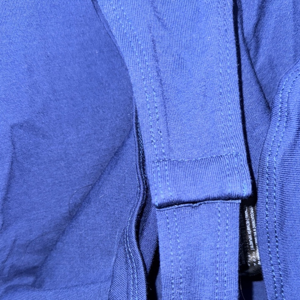 Guess Blue Tie Front Fitted Bodysuit with Cap Sleeves - Picture 3 of 6